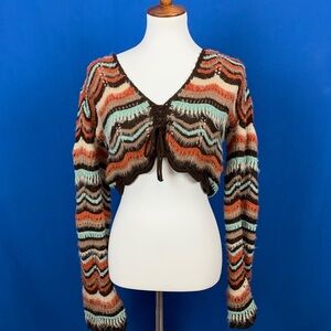 BDG Urban Outfitters Colorful Striped Knit Sweater w flared cuff
